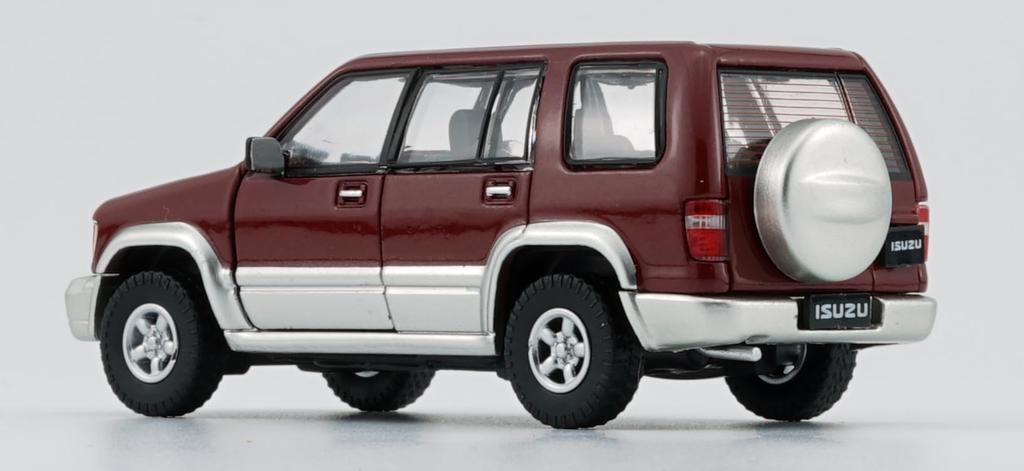BM CREATIONS 1/64 Scale Isuzu Bighorn 1998-2002 Dark Red RHD Finished Product