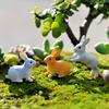2Pcs Rabbit Ornament Miniature Figurine Fairy Garden Terrarium Landscape Decor CDN