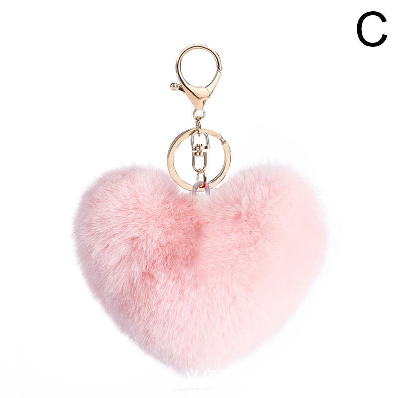 1 шт. помпон сердце любовь брелки плюшевые шарики из меха пушистая модная сумка ювелирные изделия женские украшения автомобиля