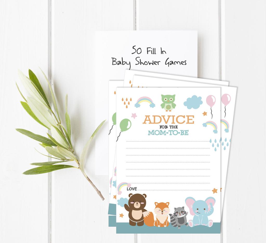 Inkdotpot Jungle Animals Baby Shower Game Set Of 50 BabyA AlphabetA ABCA Game Ita s A Boy Ita s A Girl Party