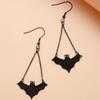 Dark Style Gothic Choker Red Rhinestone Heart Bat Earrings Halloween Necklace  Holiday Gift