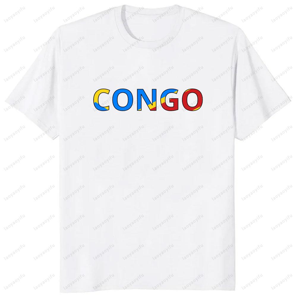 Футболка с принтом карты страны Конго COD Киншаса, с коротким рукавом, летняя модная одежда, свободная футболка, хип-хоп, кэжуал, хипстерская, мужская
