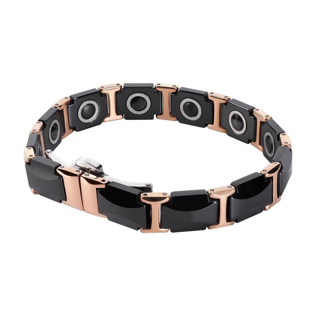 Black Ceramic Tungsten Steel Bracelet Hematite Health Care Link Magnetic Bracelets Bangles Unisex Wristband Luxury Jewelry