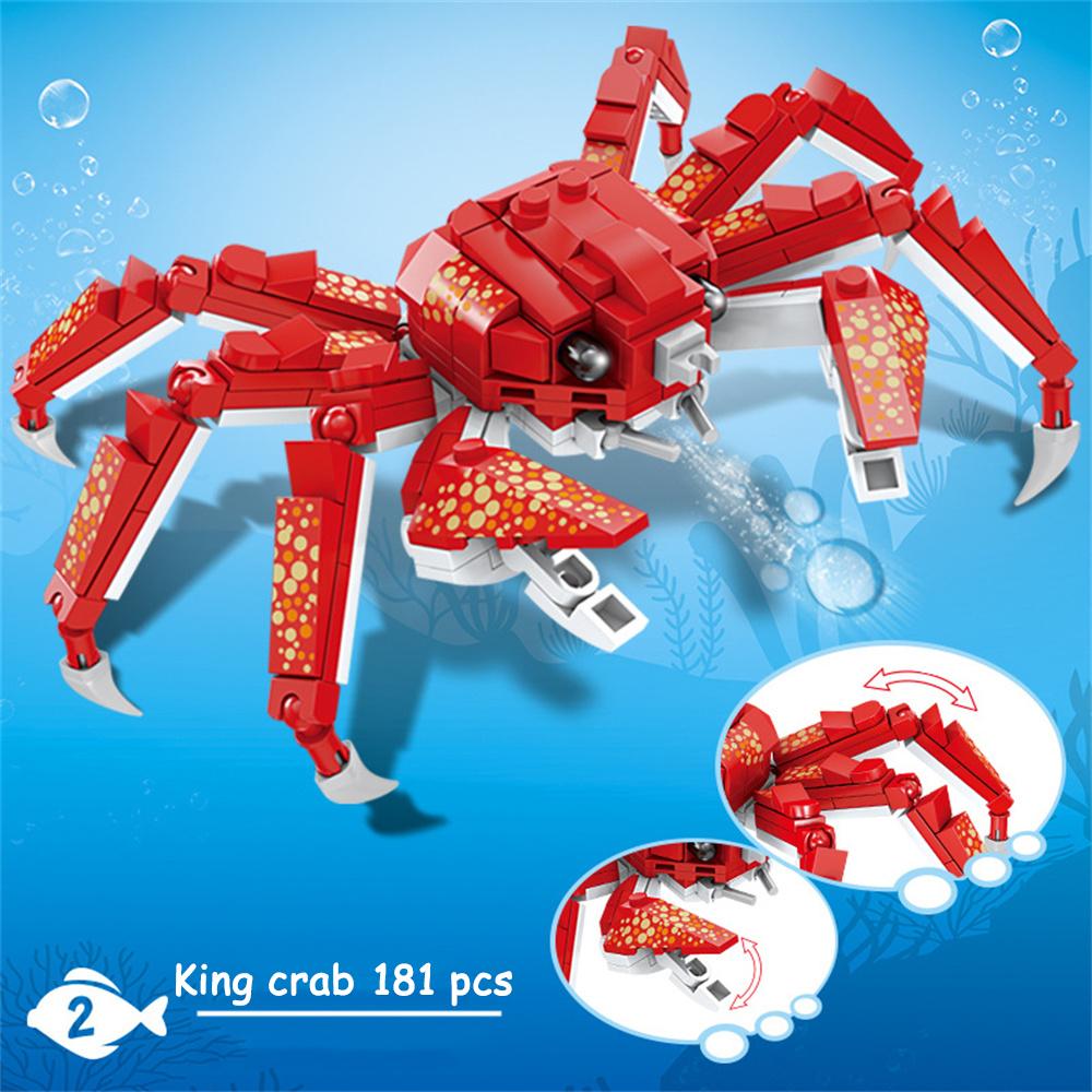 Marine Life Skin Shrimp Hermit Crab Mini Particle Building Blocks - Marine Toys, Children's Assembly Puzzle DIY Model Biology