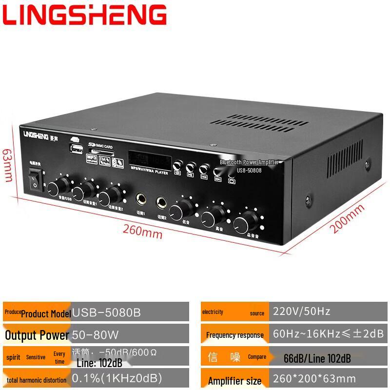 Lingsheng Bluetooth Мощный Профессиональный Вещательный Усилитель Штепсель CN (адаптер в комплекте)