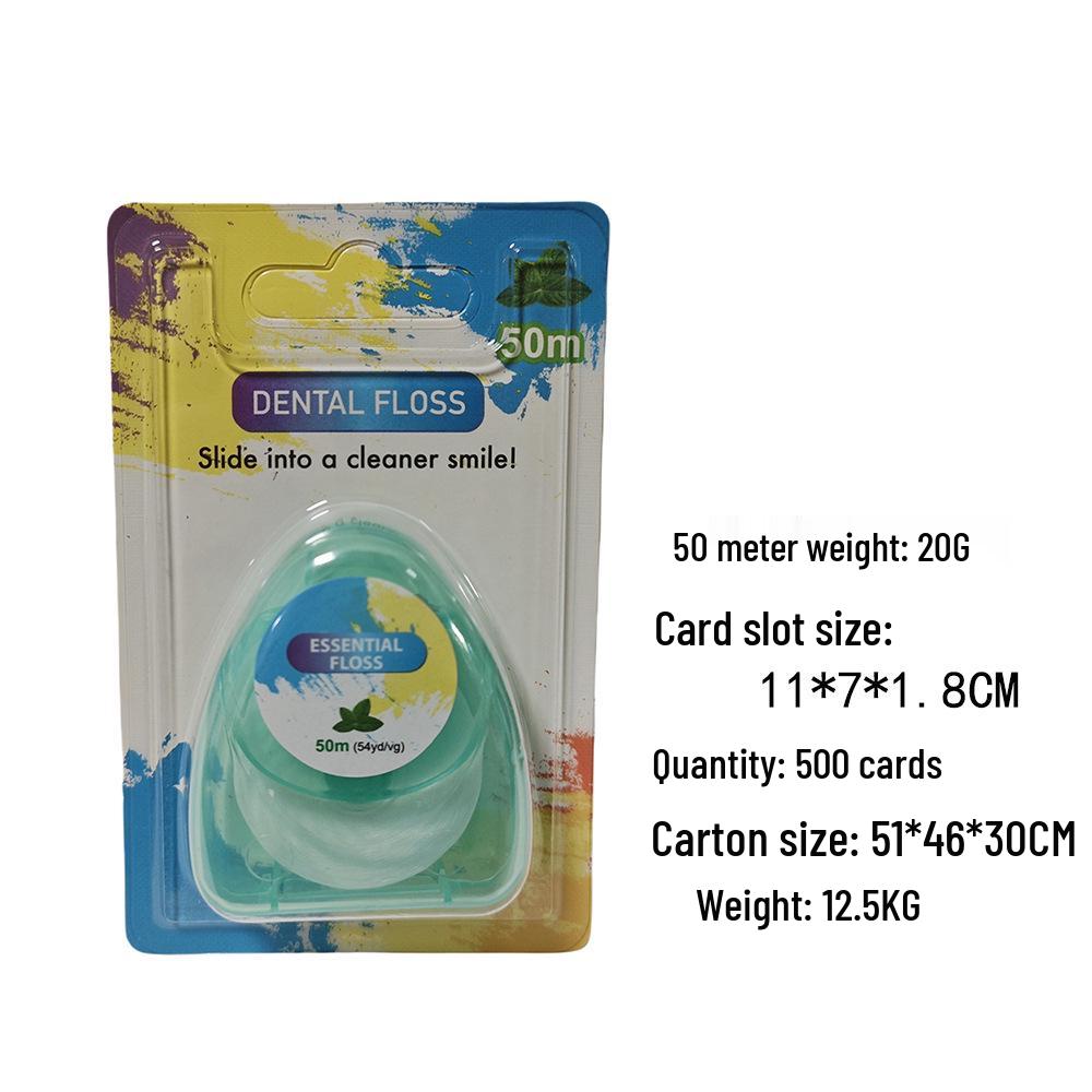 Очень мягкая мятная микровощеная нейлоновая зубная нить, 50 м - Одноразовый межзубный очиститель
