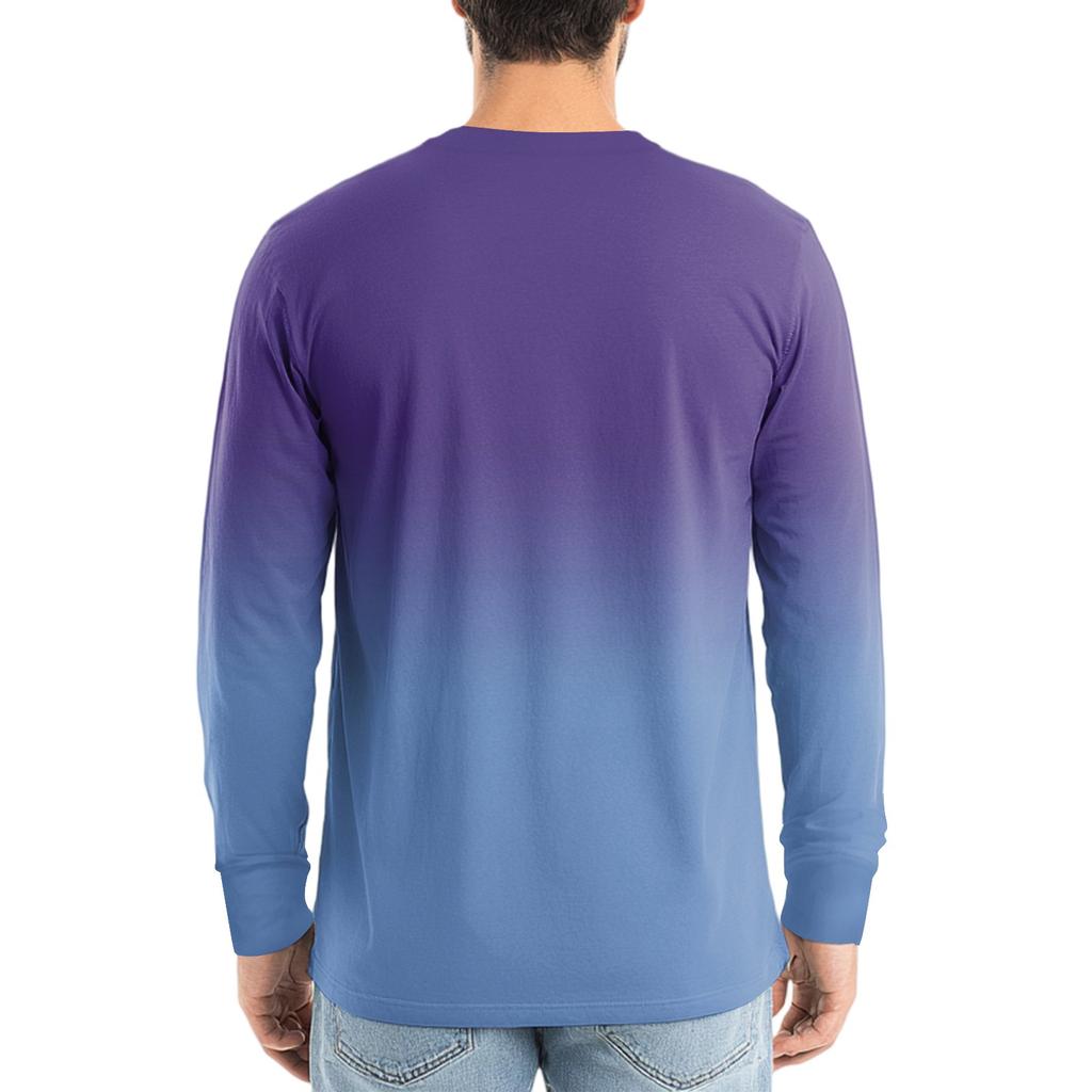 Мужская футболка с V-образным вырезом, повседневная, модная, с принтом, с длинным рукавом