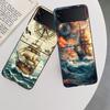 Compass Map Voyage Phone Case For Samsung Z Flip 7 6 5G Galaxy Z Flip 5 4 3 Black Hard Cell Cover Luxury PC Shell Coque