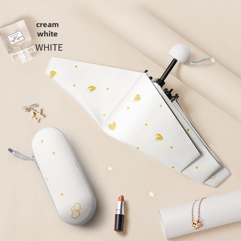 Компактный женский зонт с золотым тиснением: Защита от ультрафиолета, портативный складной, для солнца и дождя