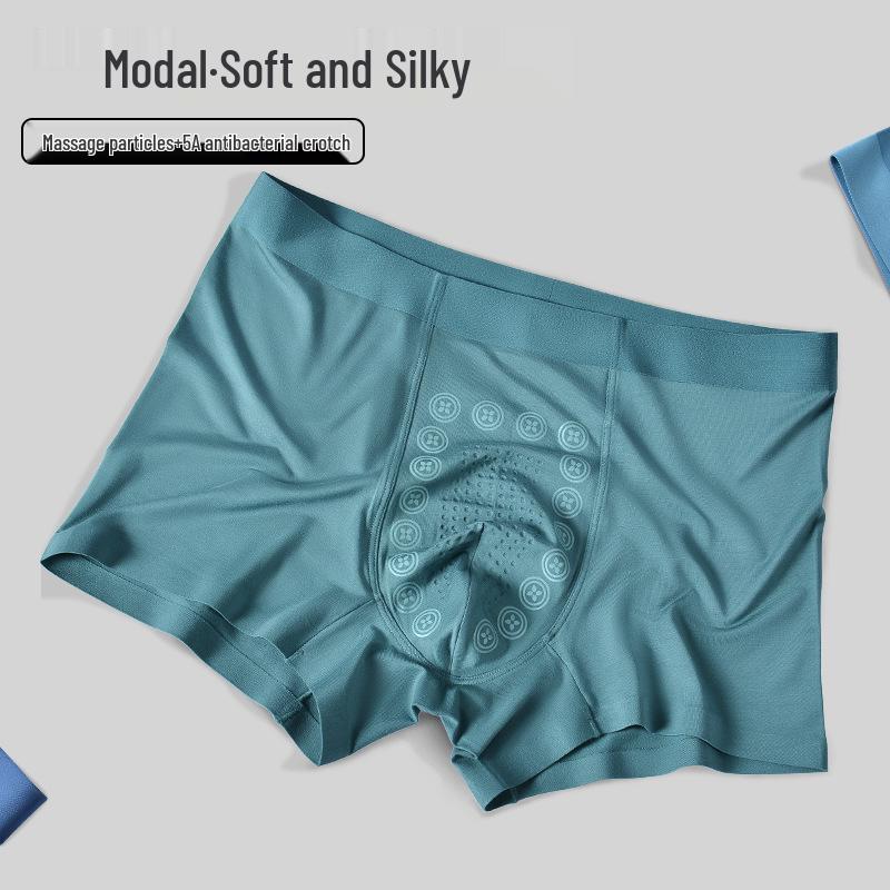 Мужские бесшовные боксеры-брифы из модала с турмалином, дышащие, больших размеров, осенне-зимнего стиля.