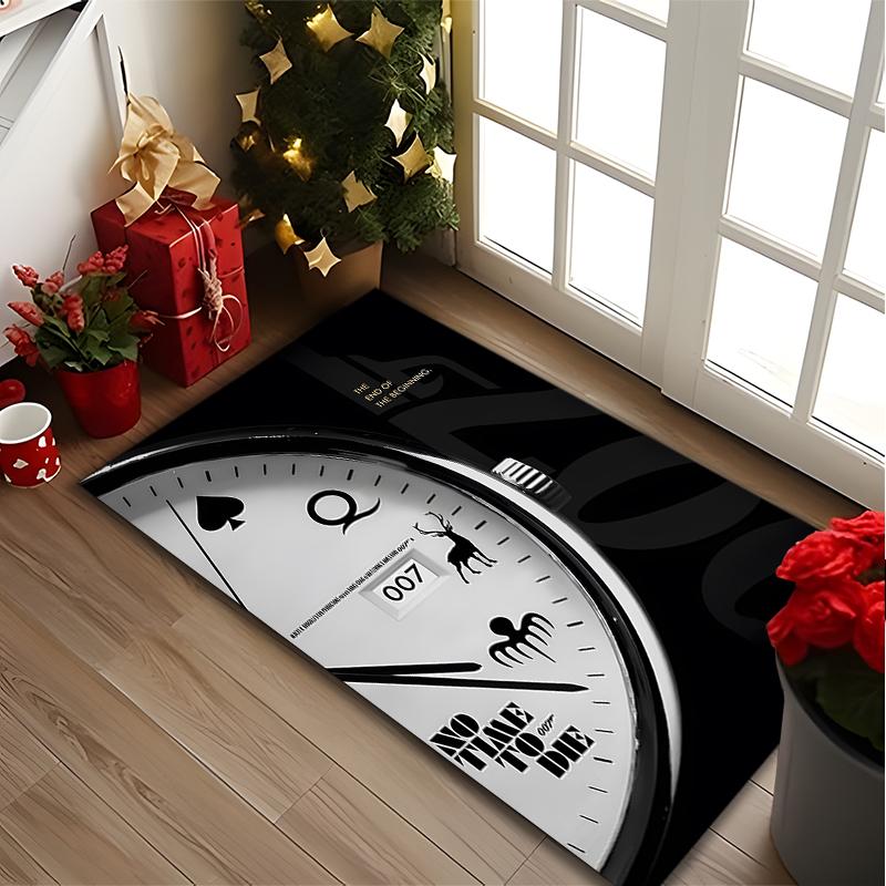 1pc 007 Watch Clock Carpet for Room Floor Mat, Comfortable Office Chair Printed Area Rug, Beautiful Hotel Rug
