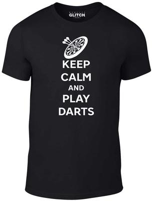 Футболка Keep Calm Play Darts - Смешная футболка шутка спорт дартс доска очко паб продолжай