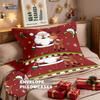 3pcs Merry Christmas Santa Claus Gold Printed Quilt Set Multi Size Dormitory Bedding Holiday Decoration Machine Washable