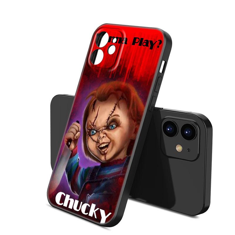 Чехол для телефона с изображением куклы Чаки из фильма ужасов для Apple iPhone 12 13 Mini 11 14 15 Pro Max 7 8 + X XR XS SE 2020 2022, черный силиконовый чехол