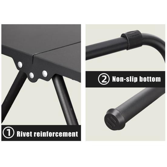 Портативный складной стол Легкий Прочный металлический каркас Складывающийся пополам стол Для улицы Кемпинга Туризма Бэкпэкинга Барбекю Тактический Складной стол