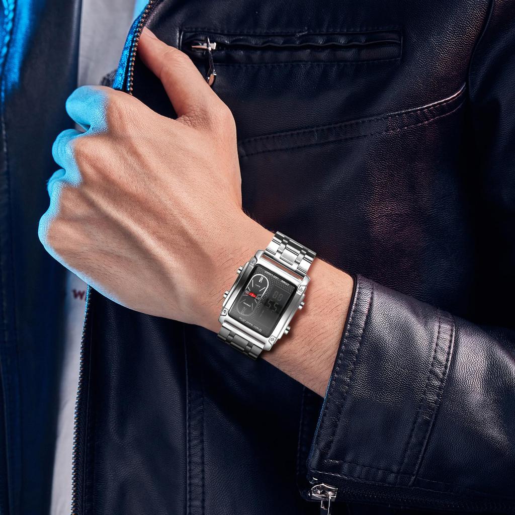 Stainless Steel Waterproof Rome Analog Calendar World Time Luminous Day of the Week Alarm Chronograph Quartz Watch Accessories Birthday Anniversary