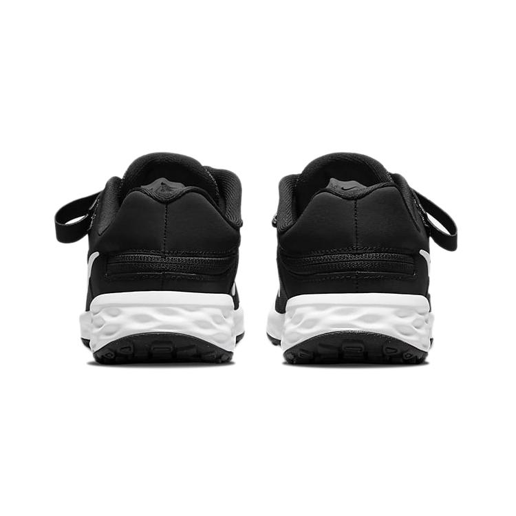 Nike REVOLUTION 6 FlyEase Перерабатываемый материал Низкие детские кроссовки для бега Черно-белые Дети возрастом от 3 до 7 лет DD1114-003
