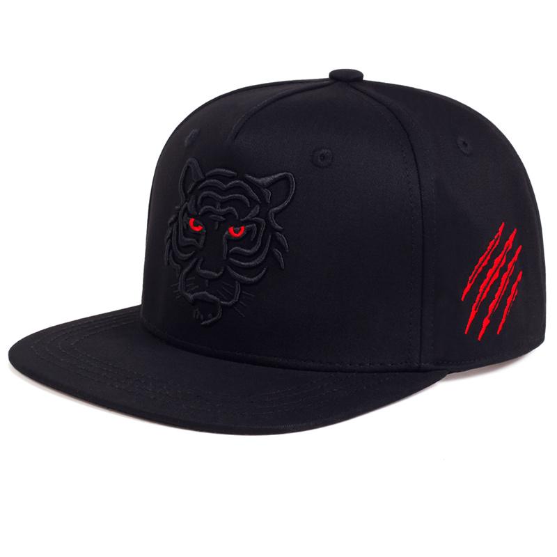 Cotton Black Tiger Embroidery Baseball Cap Men Women Snapback Hats Summer Leisure Trucker Caps Unisex Hip Hop Hats Gorras