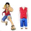 Японский цельный комплект для косплея, аниме Monkey D Luffy, жилет и брюки, красная талия, синие шорты, мужские брюки
