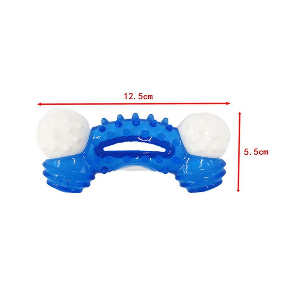 Chewer Tough Wobbling Bone Shape Interactive Pet Rubber Bite Dog Chew Toys Teeth Cleaning Toy