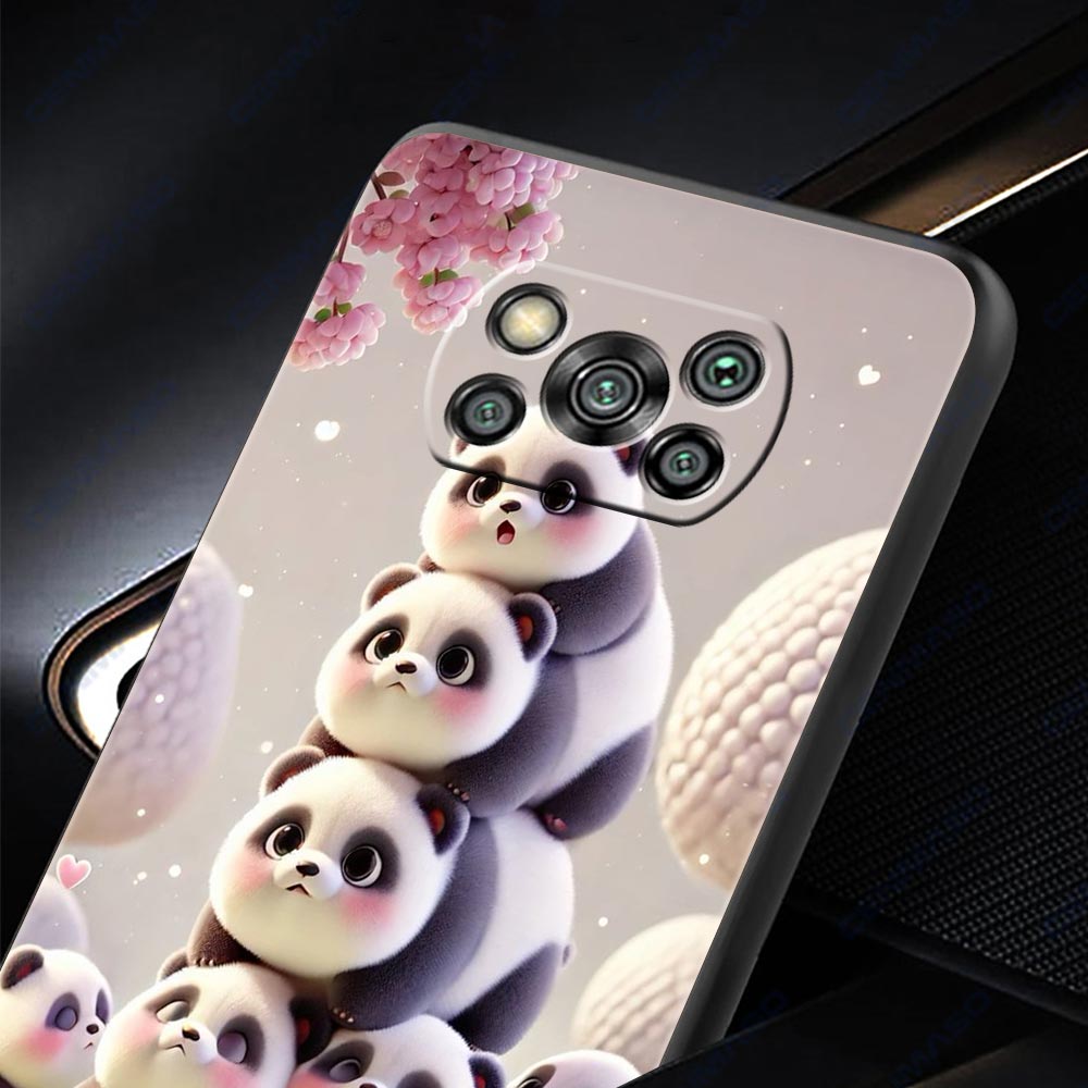 Чехол для телефона Baby Panda для Xiaomi Poco F7 Ultra F6 F5 F4 F3 X6 X5 X4 X3 NFC C51 C55 M4 GT 5G Мягкий ТПУ корпус Fundas Capas