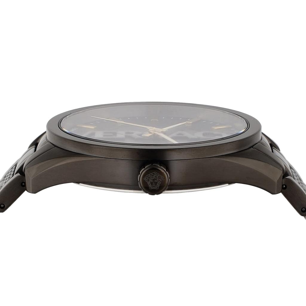 Часы Мужские V-VERTICAL Серые [Versace] VE3H00522 Кварцевые Сапфировое стекло Нержавеющая сталь Черный циферблат 42 мм Швейцарские часы [Предмет]