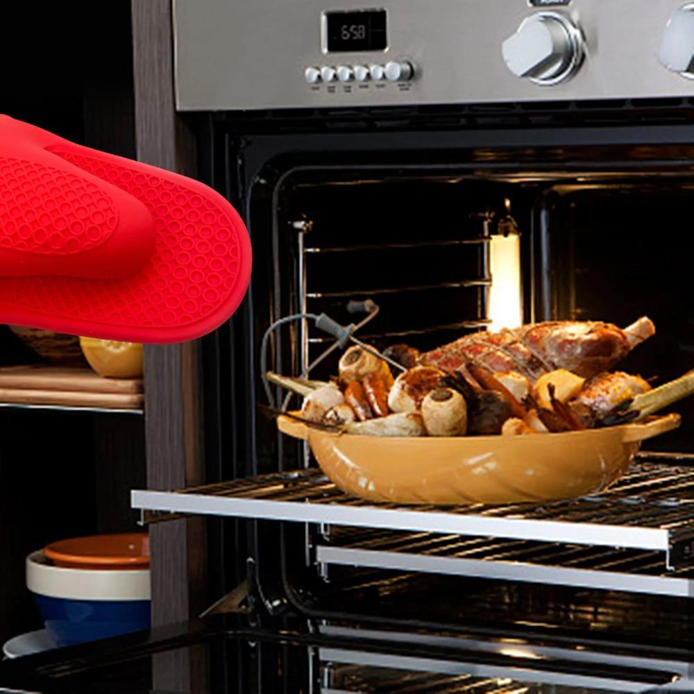 Non-Slip Oven Glove Anti-scald Hand Clip Durable Silicone Oven Mitts  Microwave
