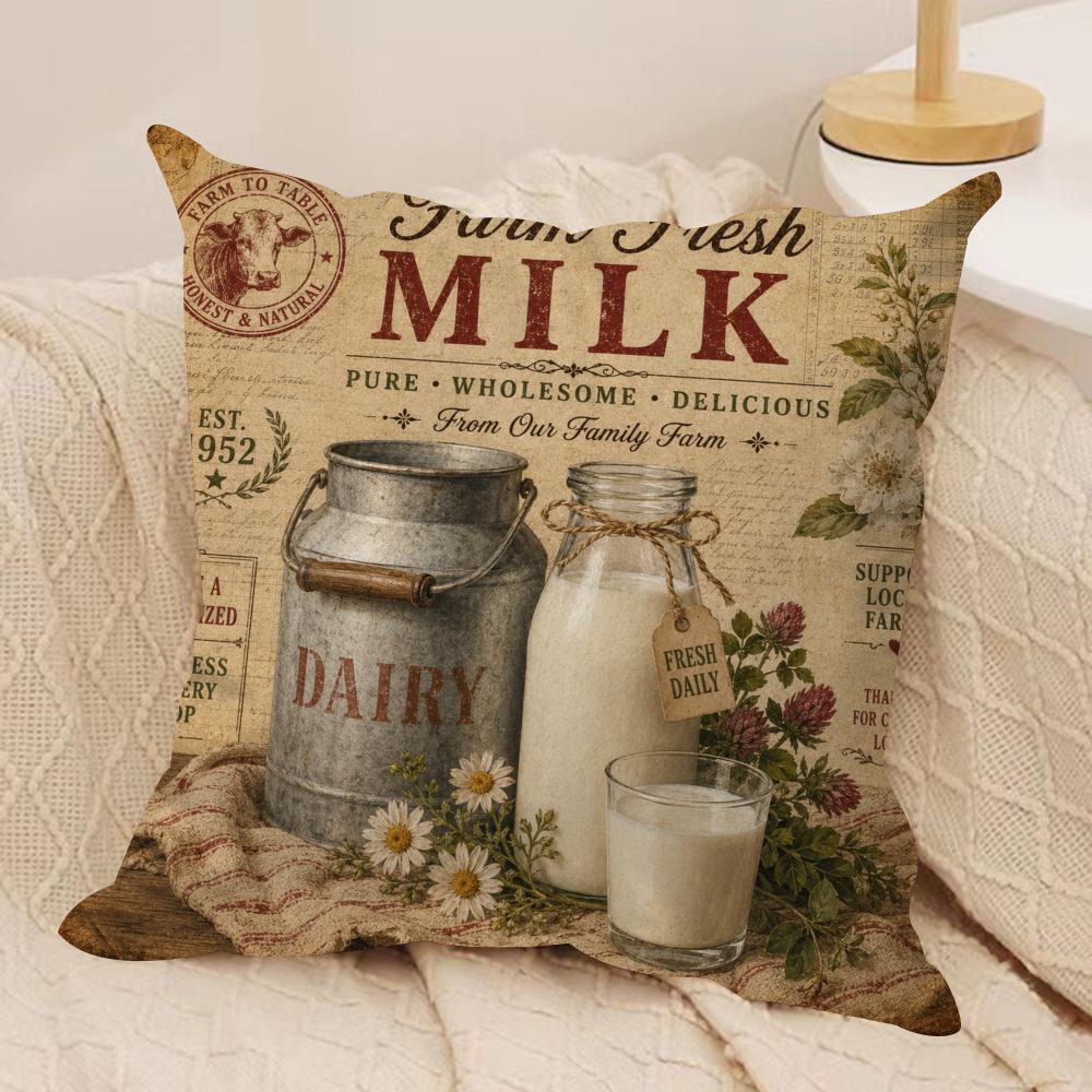 Vintage Farmhouse Market Cushion Cover Pillow Case Short Plush Square Throw Pillow Covers Pillowcase Sofa Home Decor Gift
