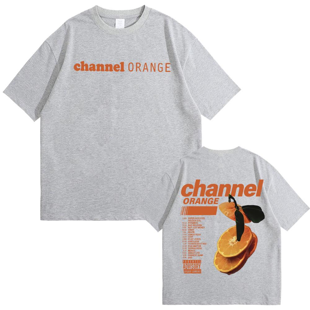 Футболка с принтом Rapper T Shirt Channel Orange Графическая футболка Океан Оверсайз футболки Блондин Хип-Хоп Винтажная футболка Мужская уличная одежда