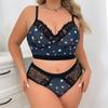 European and American Plus Size Sexy Lingerie Set Plus Size Thin No-rim Printed Tube Top Anti-exposure Bra