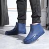 Fashion Summer Waterproof Women's Short Rain Boots Shoes Non-Slip Low Top PVC Water Shoes Thick Sole Thickened Cotton Warm Rain Boots