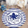 Круглый ковер в морском стиле для гостиной, спальни, детские коврики, мягкий кухонный коврик, нескользящий фланелевый ковер, напольный коврик для пикника, кемпинга