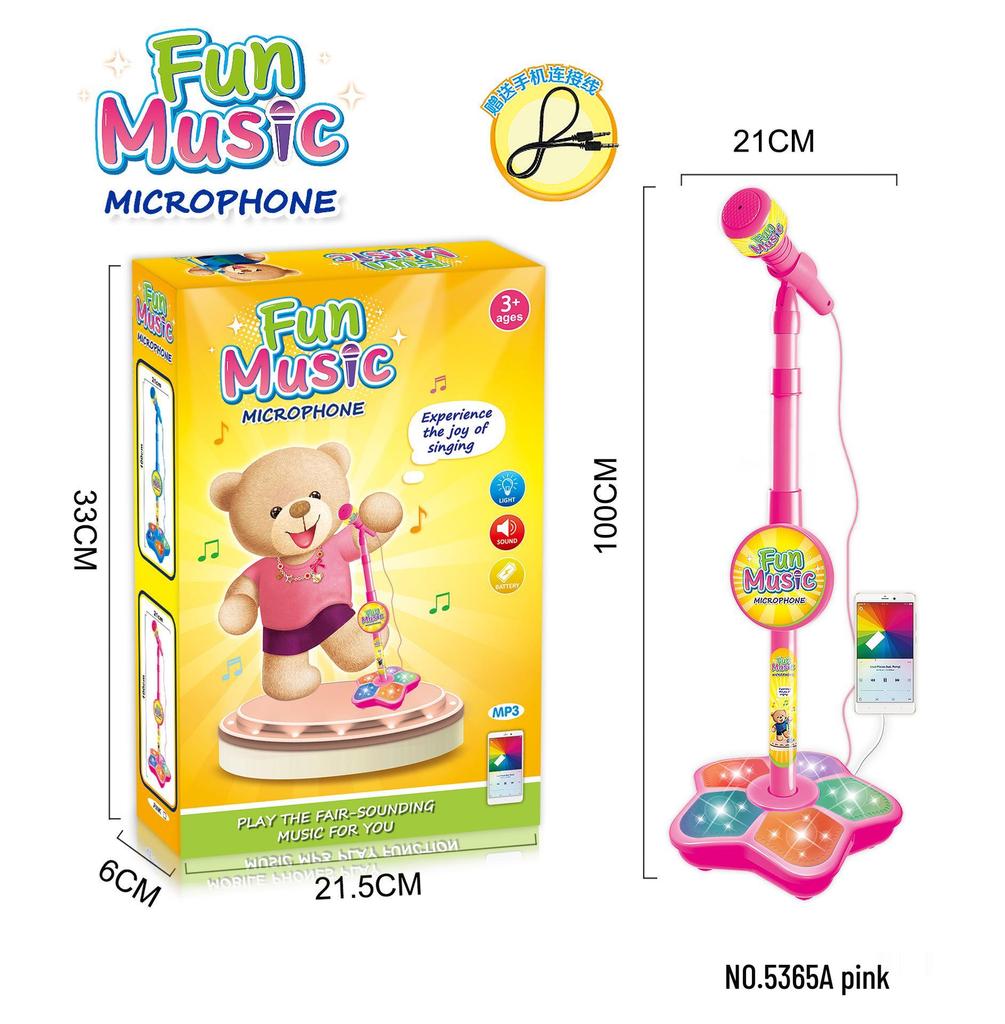 Детский игрушечный микрофон для караоке с 5 огоньками - Крутой музыкальный плеер для мальчиков и девочек