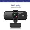 2K Ultra HD USB Webcam with Microphone for Online Classes & Live Streaming, Driver-Free, Noise Reduction, Rotating Autofocus