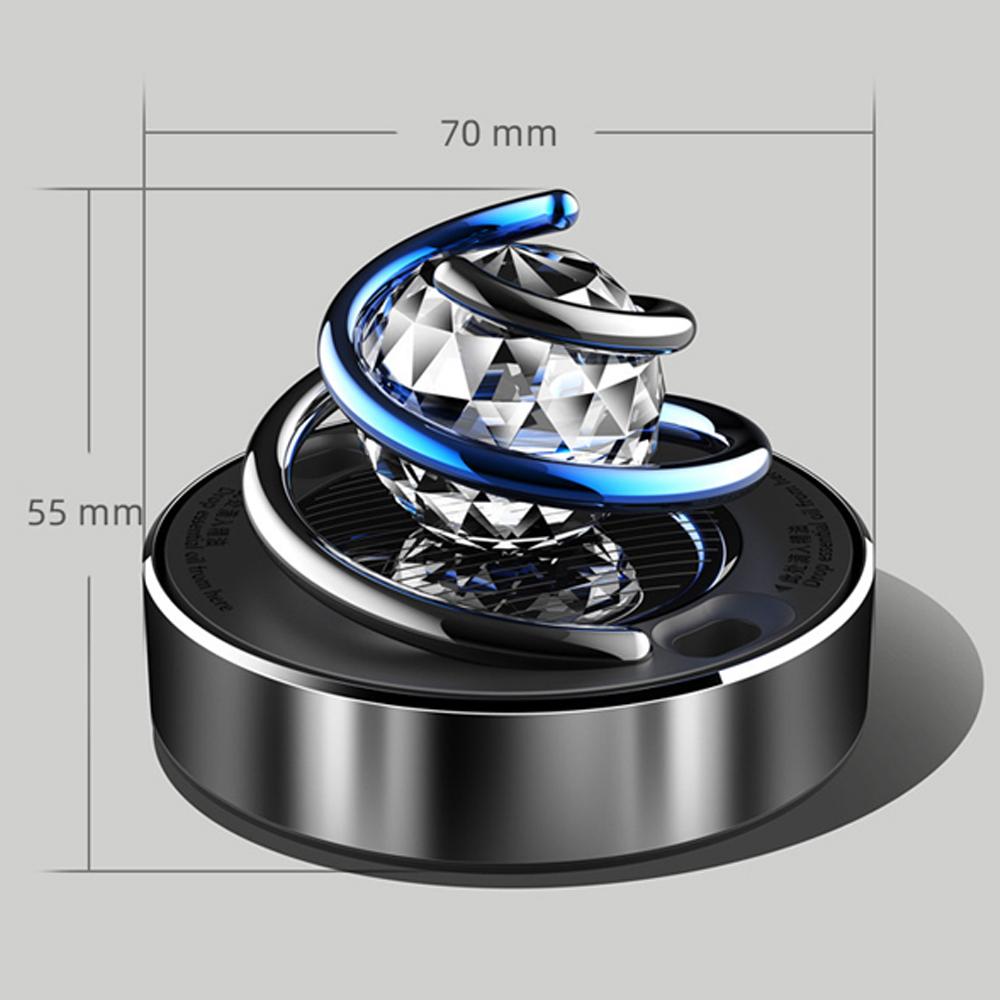 Вращающийся освежитель автомобиля на солнечной энергии, креативный автомобильный диффузор для ароматерапии с хрустальным шаром, салон автомобиля