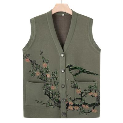 Пожилой и пожилой осенний свитер кардиган пожилой повседневный жилет осенняя одежда жилет для мамы жилет одежда для пожилой женщины бабушки