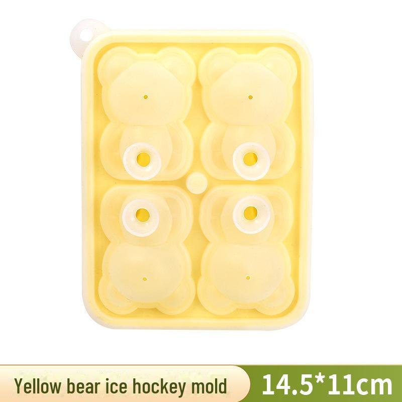 Силиконовая форма для кубиков льда в виде медведя - четырехсекционный лоток для домашнего мороженого, мороженого в стиле знаменитостей и ледяных шариков