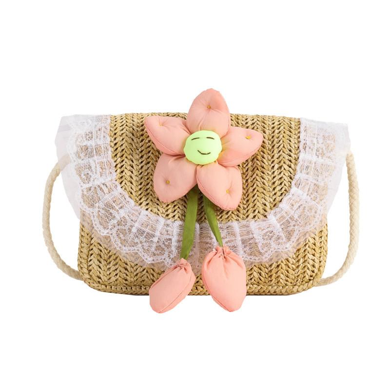 Kids Straw Basket Bag For Girls With Breathable Durability For Daily Outings
