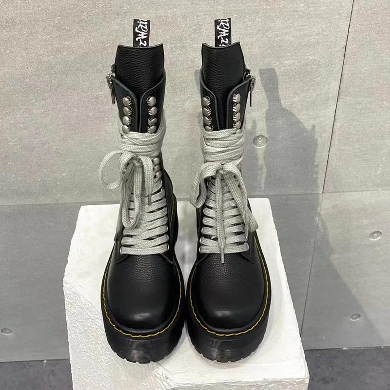 Ботинки Martin Short Tube Strap Platform Locomotive Boots Leather