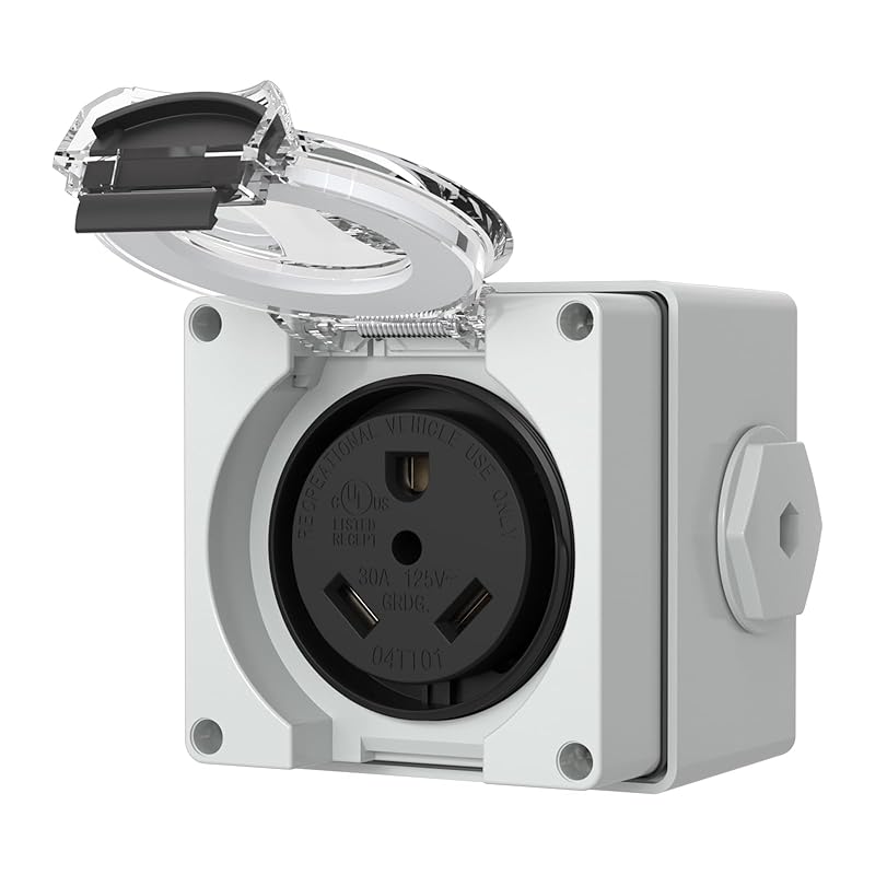 STARELO NEMA 14-50R Outlet,50Amp RV Power Outlet Box 125/250Volt,Outdoor dustproof and Weatherproof for RVs, Electric Vehicles, generators, Welding