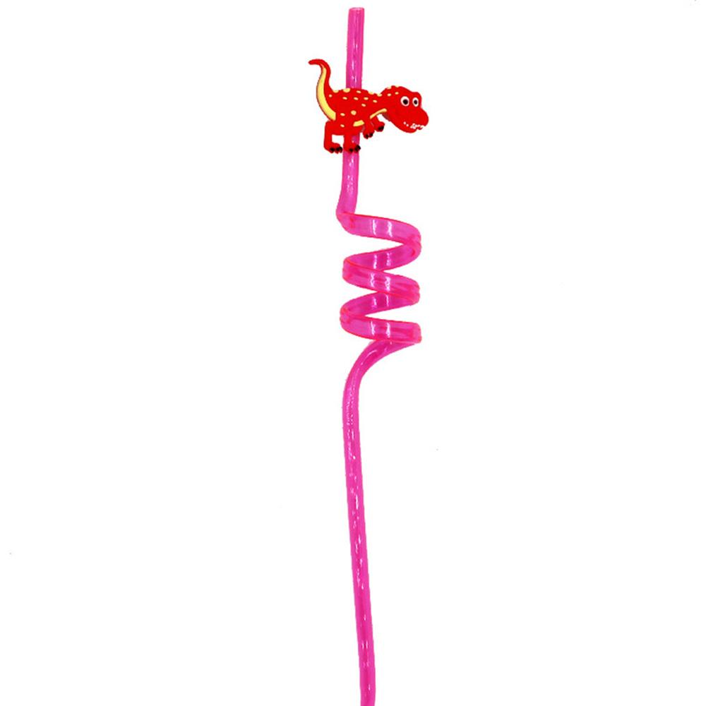 Drinking Decor Party Supplies Dino Theme Dinosaur Reusable Straws Cartoon Pattern Straws-Plastic