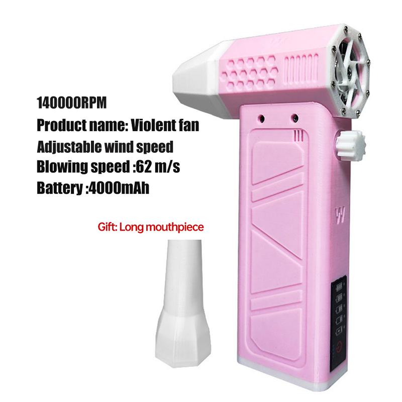 1PC Turbojet Fan Brushless Motor Handheld Duct Fan 52M/S Portable C-type Charging with Power Display Vent