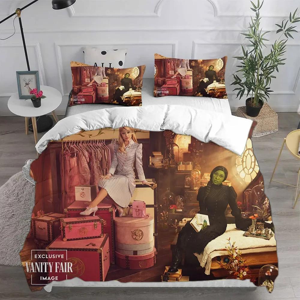 Movie Wicked Witch Bedding Sets 3D Printed Duvet Cover Set No Filler Skin Friendly Princess Witch Birthday Gift Bedroom Decor