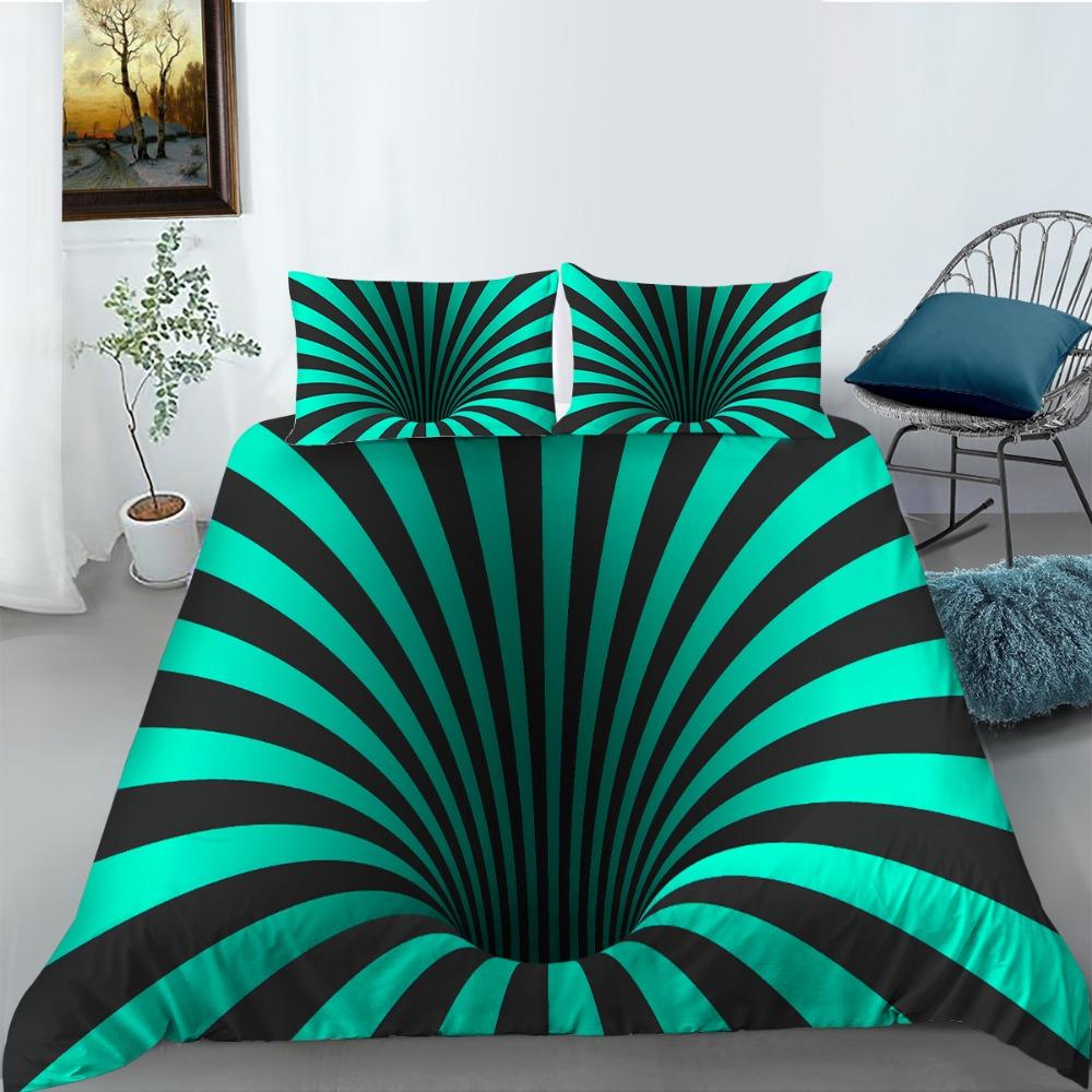 3D Vortex Pattern Пододеяльник Наволочка Геометрический Узор Комплект Постельных Принадлежностей Двуспальная Кровать King Size Односпальная Кровать Украшения Для Подростковой Спальни