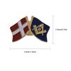 Masonic Lapel Pins Commemorative Badge Mason Freemason Personality Creative BLM65 Demark and Mason Friendship Flags 2.6*1.9cm