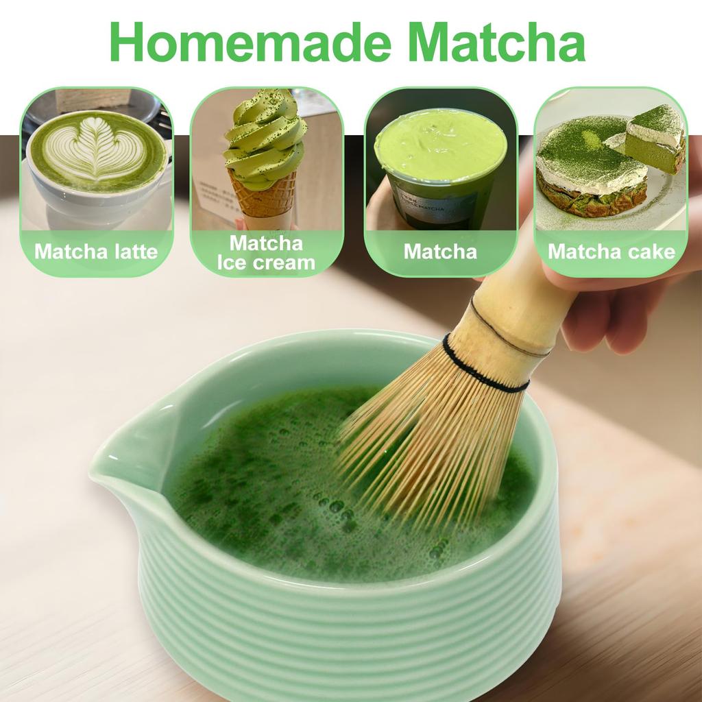 Valuetom Matcha Tea Ceremony Set Tea Chasen Matcha and Tea Perfect for and Perfect Birthday Gifts Set, 6-Piece (Katakuchi Bowl, Chasen, Chashaku,