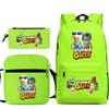 New Stumble Guys Game Merchandise Printed Student Backpack Three-piece Set Boys and Girls School Bag Set