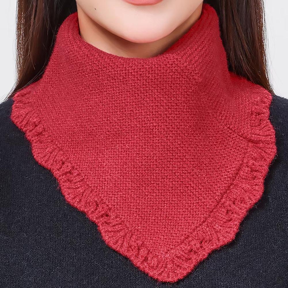 Windproof Knitting False Collar Detachable Triangle Scarf Casual Head Neck Warm Cover Women