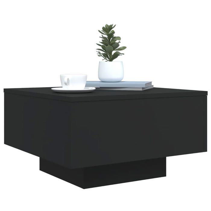 VidaXL Table basse noir 55x55x31 cm bois d'ingénierie 836568
