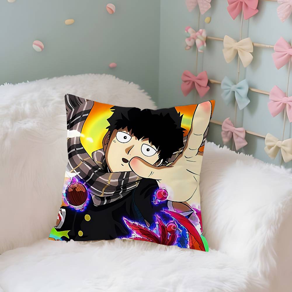 Anime MmOBPSYCHO Kawaii Throw Pillow Covers Pattern Cushion Cover Suitable For Sofa Bedroom Car Pillow Cover